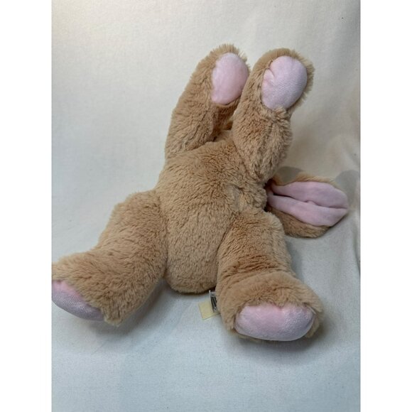 Dan Dee Soft Plush Tan Bunny Stuffed Animal Pink Ears & Feet 12" Long Ages 3+ - Picture 6 of 6